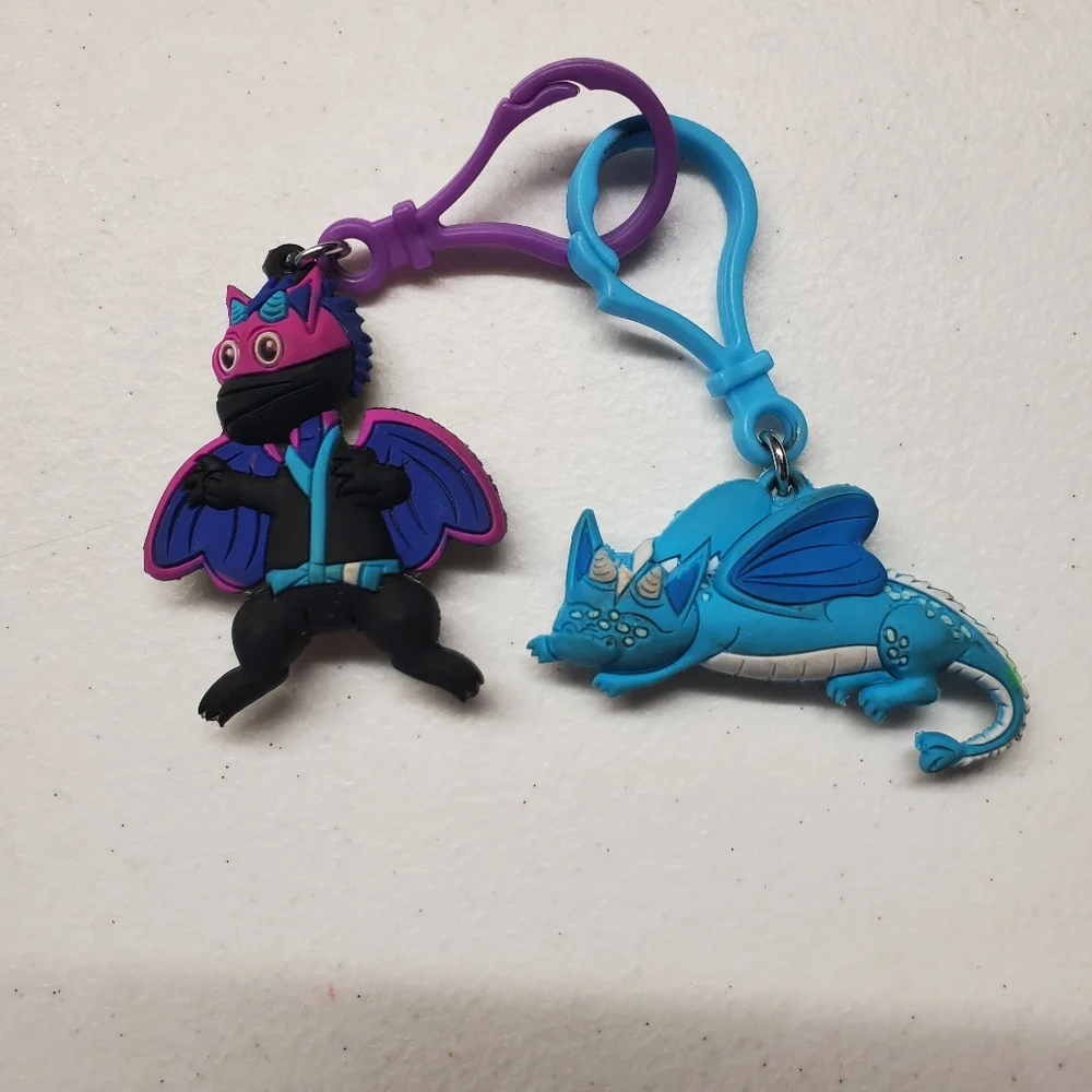 2022-2023 Kids Heart Challenge‎ Keychains BREEZE Black Purple Dragon Blue Dragon